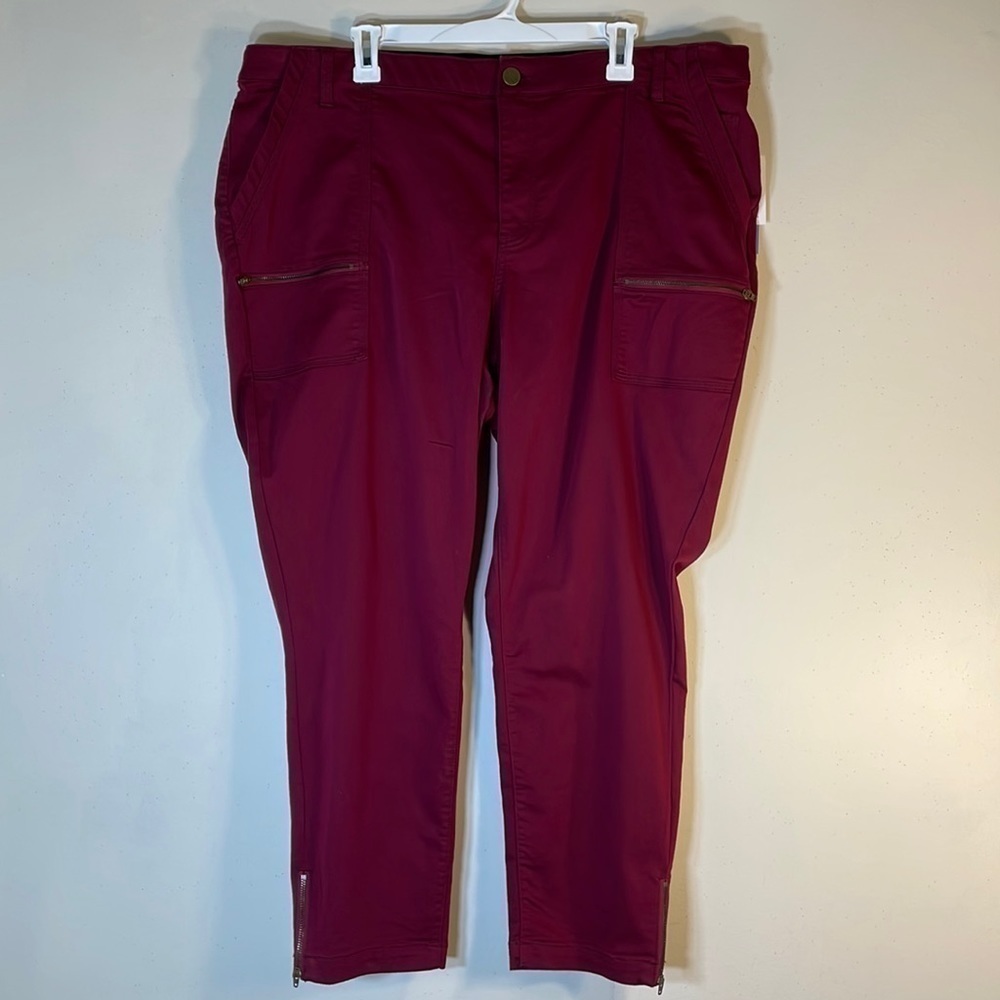 MERISKYE Plum Zipper Cuff Denim Jeggings. 20W. NWT.